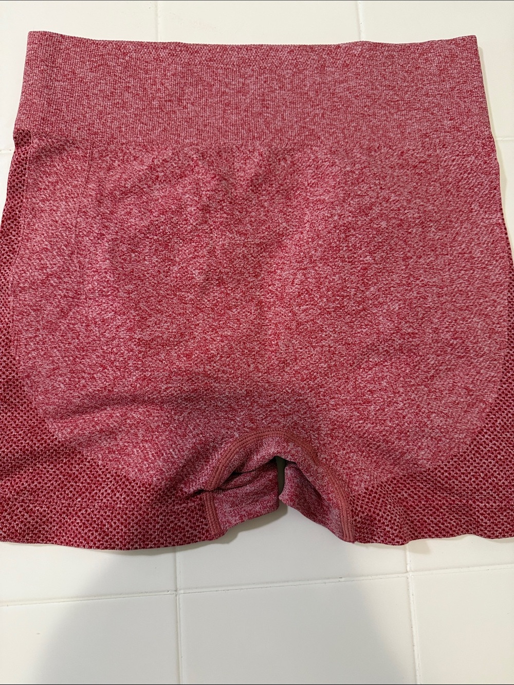Seamless High-Waist Athletic Shorts - Heathered Berry Pink